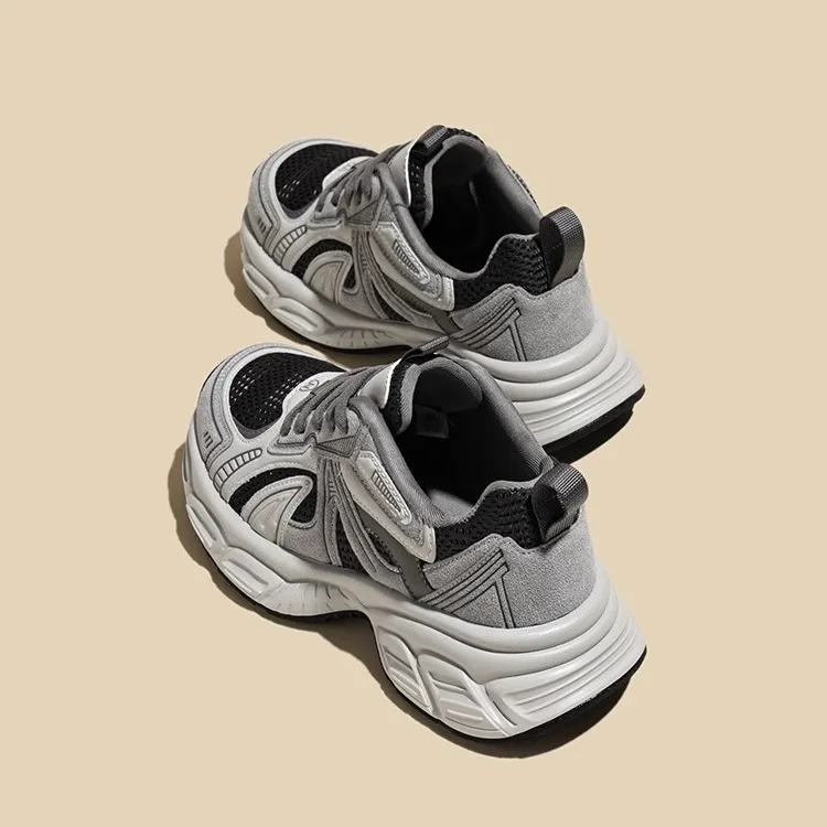 纪诗哲女鞋厚底复古老爹鞋女款秋冬新款2025百搭增高休闲运动鞋女