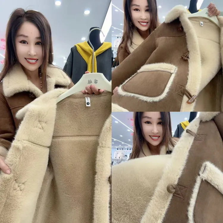 二五七二冬季爆款加厚超暖和毛毛外套机车服外套c12