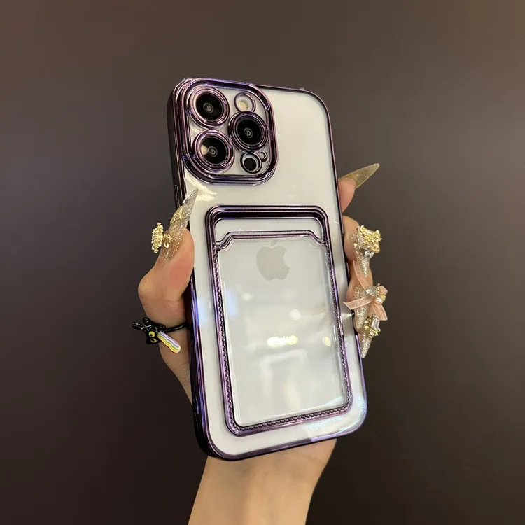 新年卡包2025适用iphone17promax手机壳苹果16pro电镀15/14/13