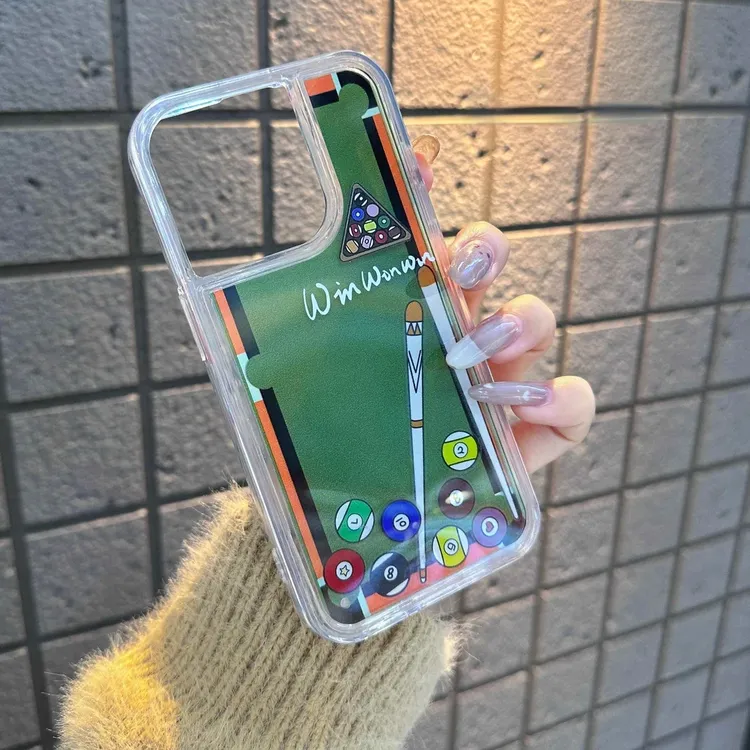 BANCA流沙滑片台球适用iPhone16/15promax手机壳14无闪粉13套12