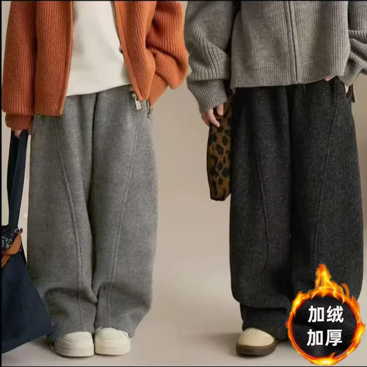 【高定弯刀裤】加绒加厚儿童弯刀裤 设计师款奥粒绒休闲裤