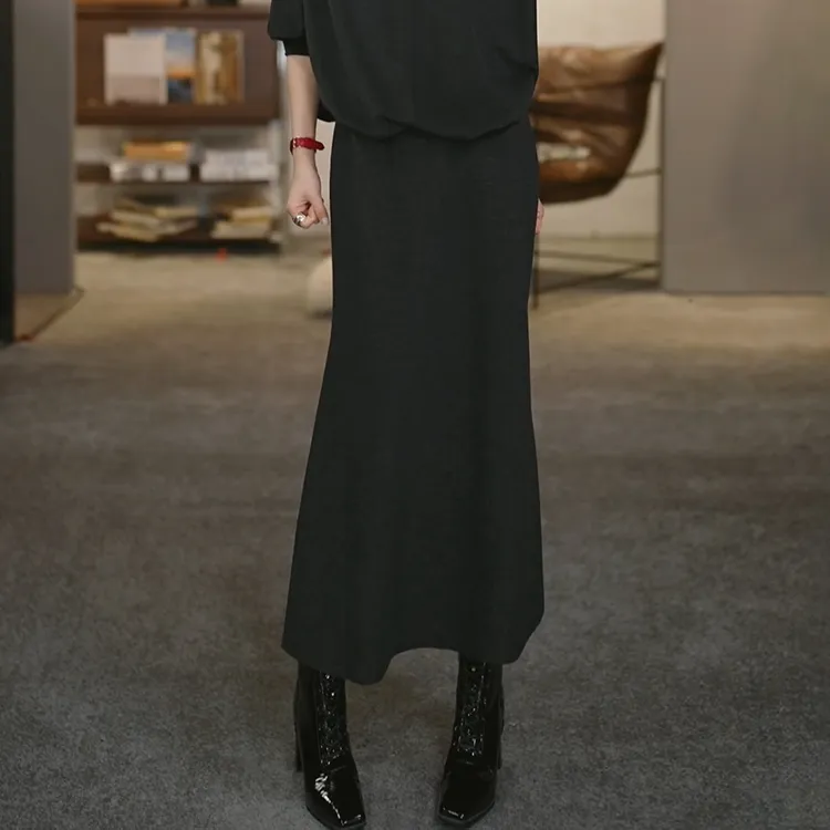 溶溶【烟色人鱼】RONGRONG 醋酸混纺暖糯鱼尾半裙ZGQ6Q3680A