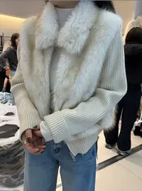 可拆袖拼接女士开衫韩版短外套#36510