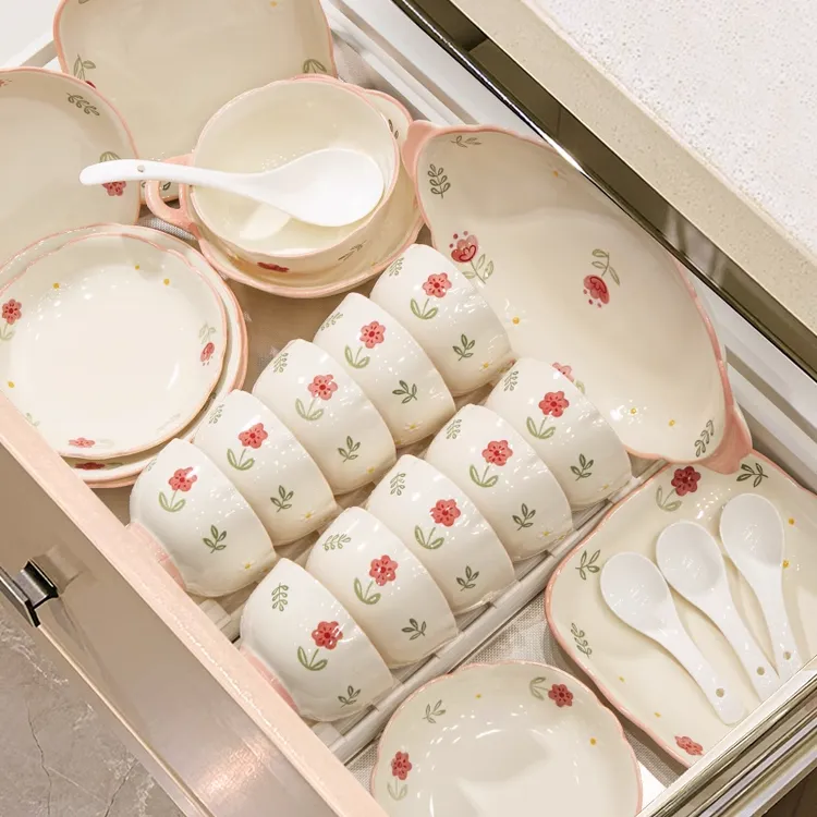 碗盘餐具2025新款釉下彩景德镇正品陶瓷餐具晴天简约可爱送礼新家