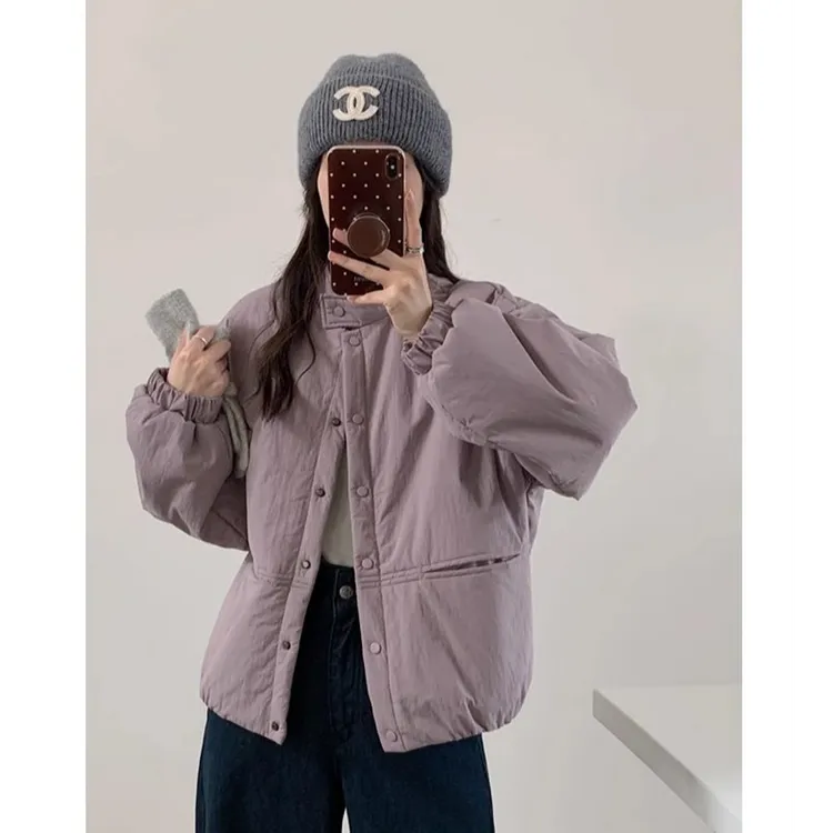 韩系立领棉服外套女短款2025冬季新款宽松显瘦百搭加厚保暖棉衣潮