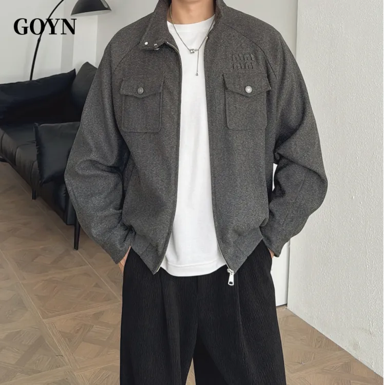 GOYN秋季痞帅男士潮牌休闲高级感百搭短款时尚男装休闲风夹克外套