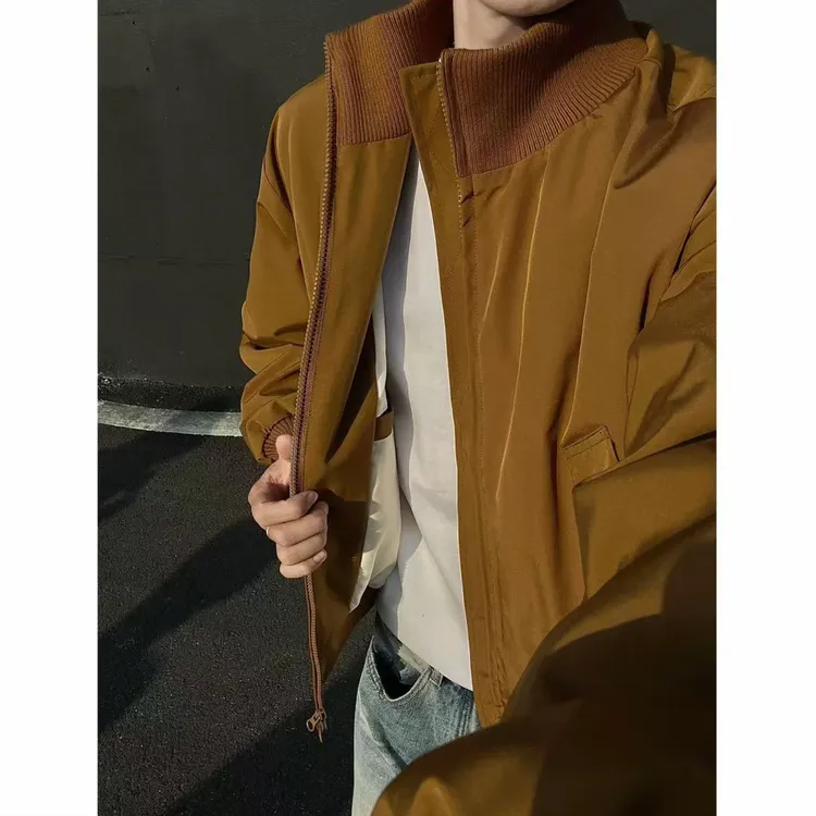 -EQME- cleanfit短款飞行员夹克男女款立领美式休闲bomber外套