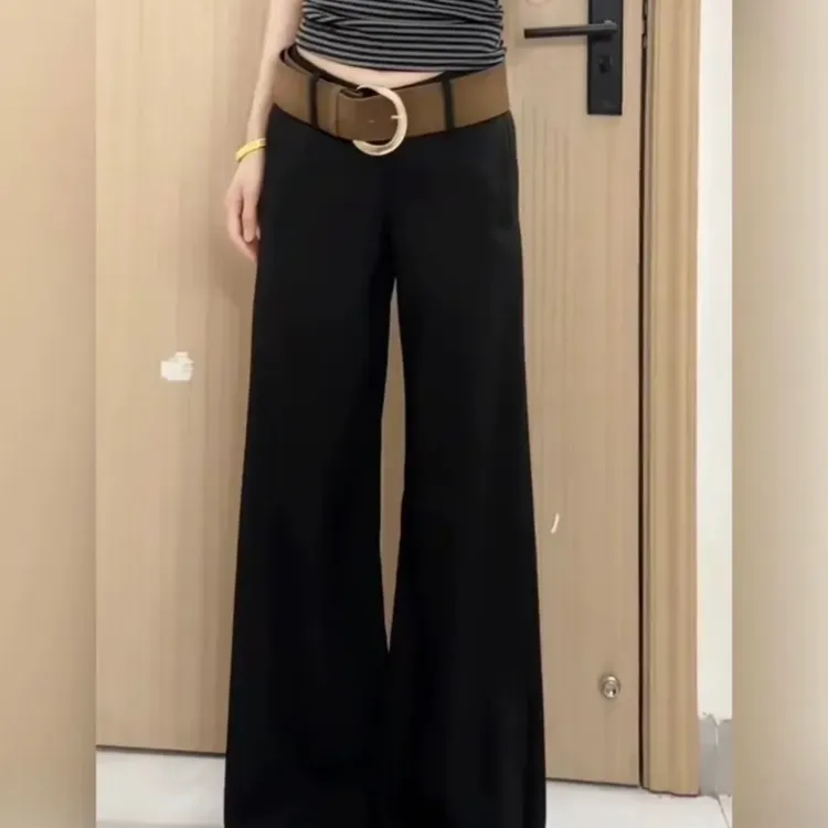 【加兔绒-腰带款】气质高要百搭垂感直筒裤