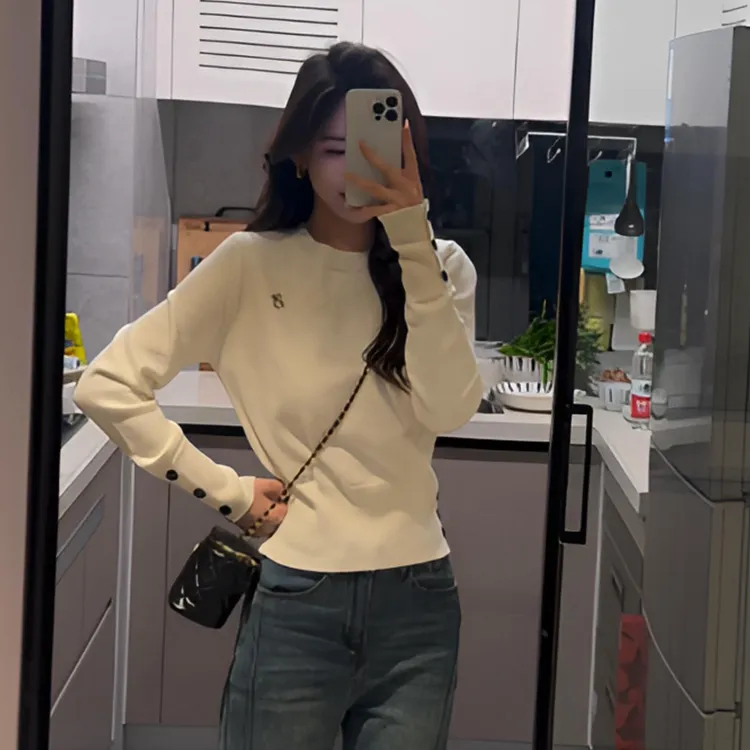 圆领女薄款春秋冬中长款毛针织衫显瘦秋季毛衣秋冬韩版百搭休闲