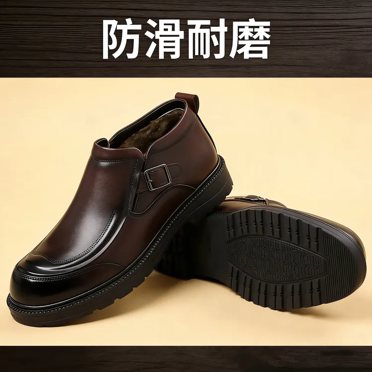 男士冬季加绒头层纯牛皮皮鞋里面真皮鞋垫欧版底商务皮鞋29012