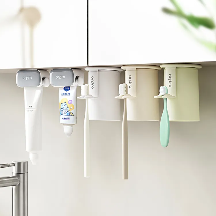 deHub牙刷置物架免打孔电动刷牙杯漱口杯牙膏架子壁挂式收纳架