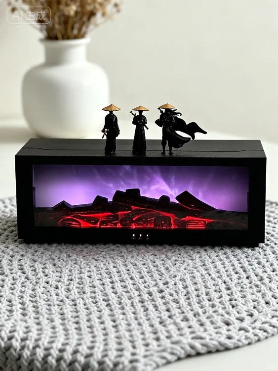 仿真壁炉香薰火焰加湿器空气小型家用客厅卧室静音生日礼物男女生