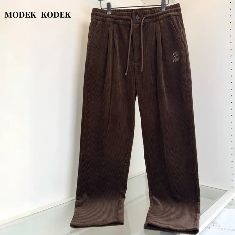 MODEK KODEK秋冬新款男士灯芯绒休闲长裤时尚潮牌百搭宽松直筒裤