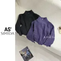 SIMIDA诗觅  韩系圈圈颗粒感外套双拉链设计感毛织高领外套