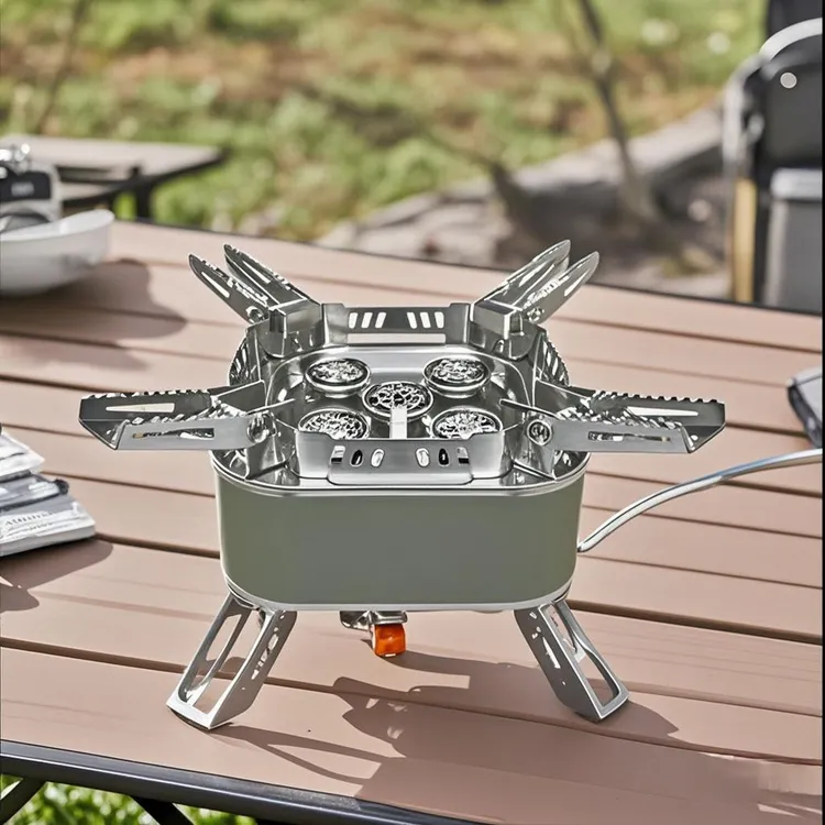 户外猛火五星炉烧水煮茶炒菜便携可折叠