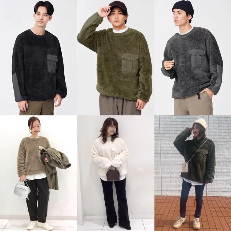 这份温暖给家人带上！日系秋冬男女情侣加绒保暖防风毛猴套头衫