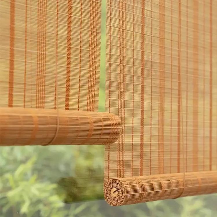 定制升降竹帘卷帘遮阳窗帘隔断竹帘子门帘新中式茶室民宿茶楼饭店