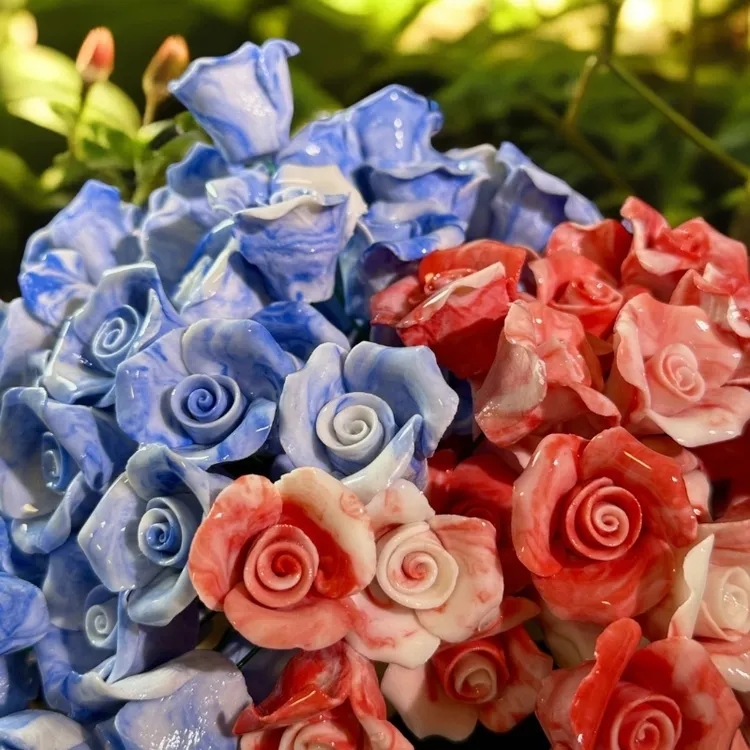 景德镇创意纯手工陶瓷花摆件（直播拆对对碰）（拆开NO退）