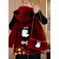 现货-女童冬装2025新款洋气加绒加厚呢子中长款外套