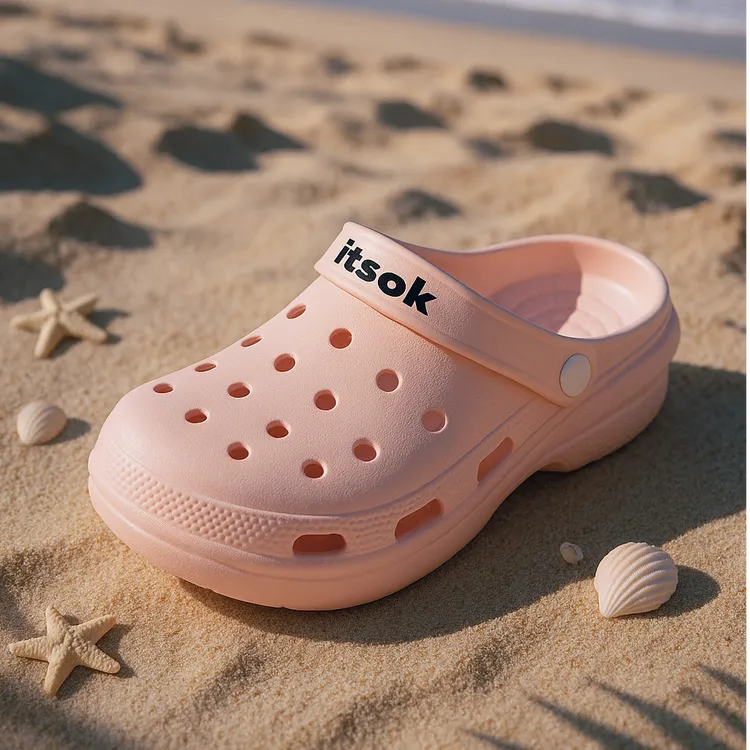 搭扣素面女中跟青少年包头洞洞鞋夏季休闲欧若智性风防滑透气潮流