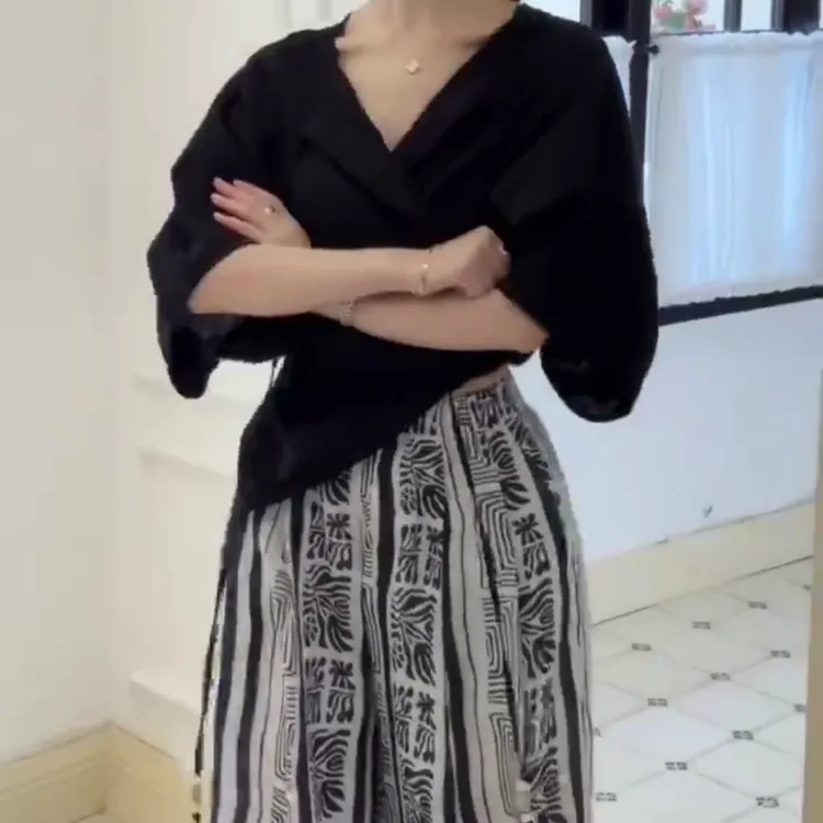 2025夏季新款时尚显瘦气质女士网红洋气两件套百搭款K8436