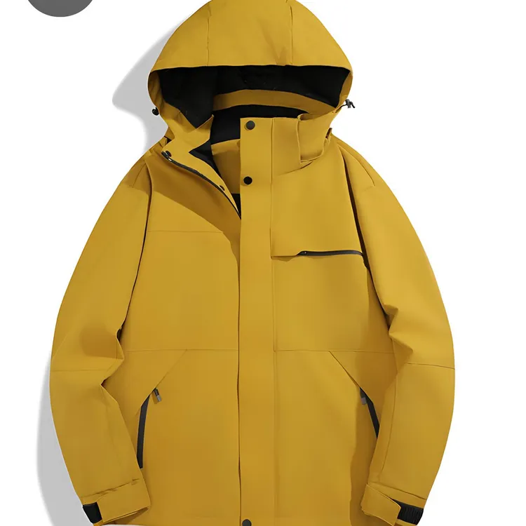 男女款秋冬可拆卸两件套连帽冲锋衣徒步外套防水防风保暖休闲7710