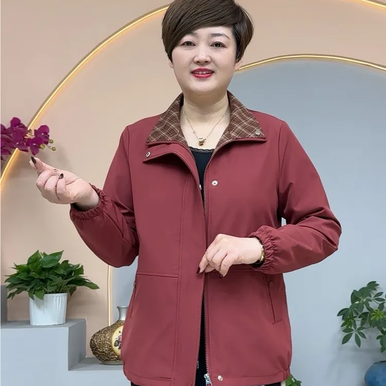 803款春秋新款时尚洋气百搭气质显瘦中年妈妈装春秋外套薄款