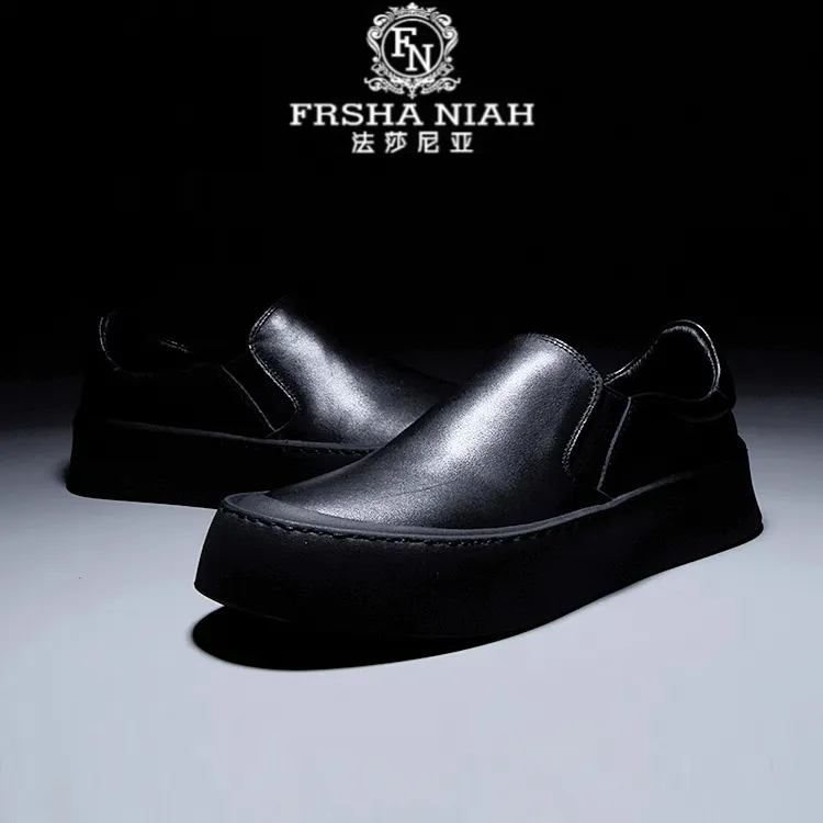 法莎尼亚商务豆豆鞋懒人鞋男2025秋冬季新款休闲百搭板鞋开车男鞋