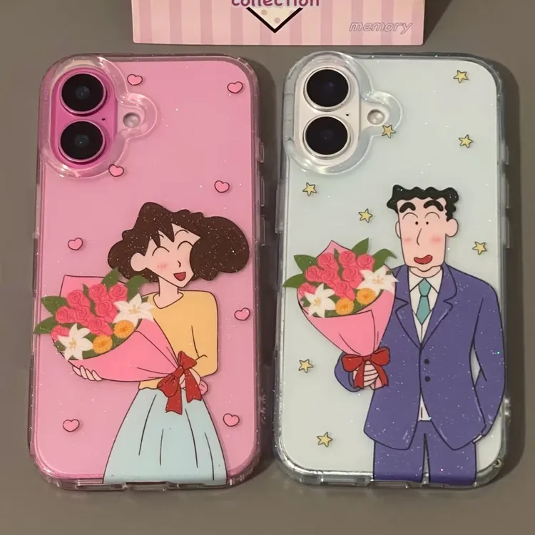 鲜花美伢广志闪粉适用iphone16苹果15手机壳13手机壳16苹果手机壳