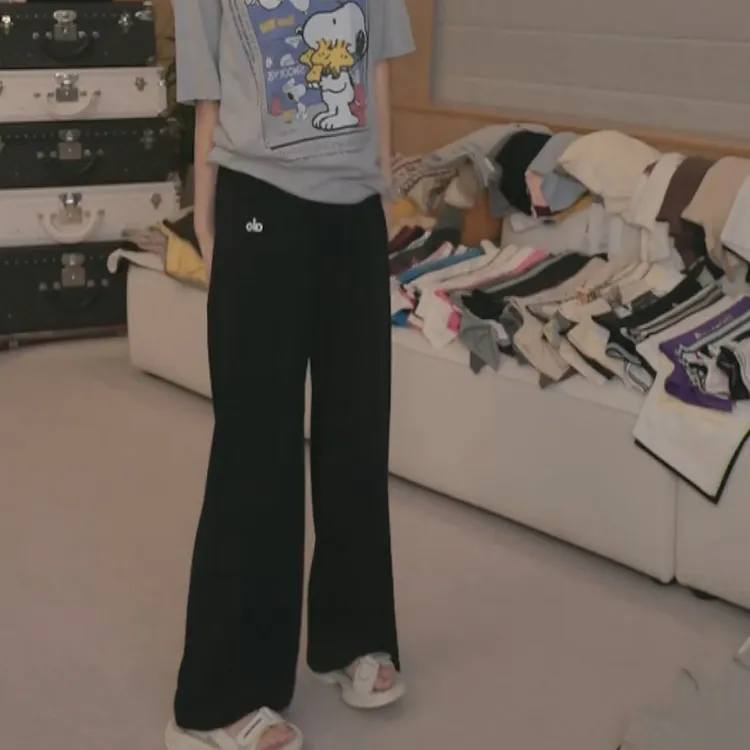 【休闲针织糯米裤】莱莱尔+绵羊毛 HS5KB0797宽松百搭松弛垂感裤