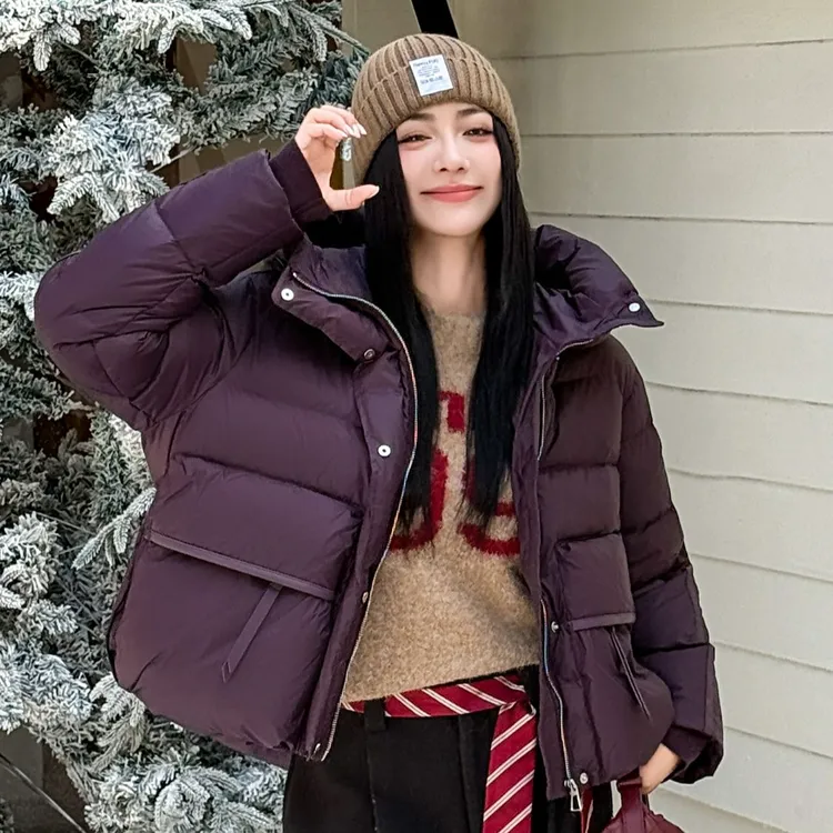 欧货潮牌女短款新款羽绒服2025爆款洋气时尚保暖连帽冬季082