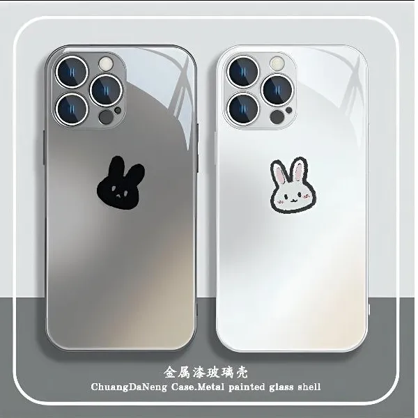 涂鸦兔子适用苹果华为小米vivooppo简约可爱男女情侣高颜值手机壳