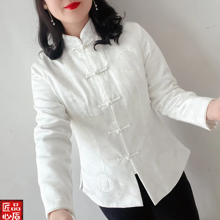 傲雪原创冬季国潮妈妈棉袄外套气质时尚保暖百搭中式棉服显瘦唯美