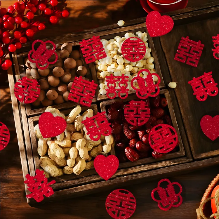 手抛喜字结婚专用婚房布置抛洒迷你囍字果盘装饰小喜婚庆用品大全