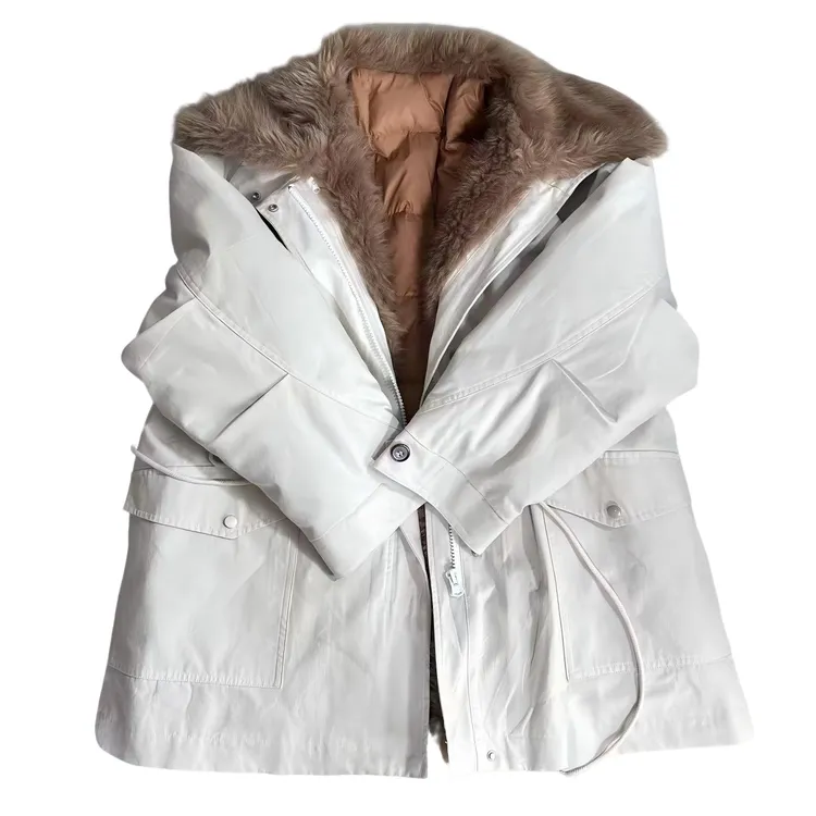 EANSSY G冬季新款大毛领中长款长袖派克羽绒服叁NA0510C084