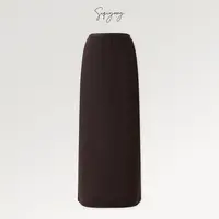 SIQIYOUNG【Maggie精选】简法穿搭-弹力腰单开衩绒面H半裙