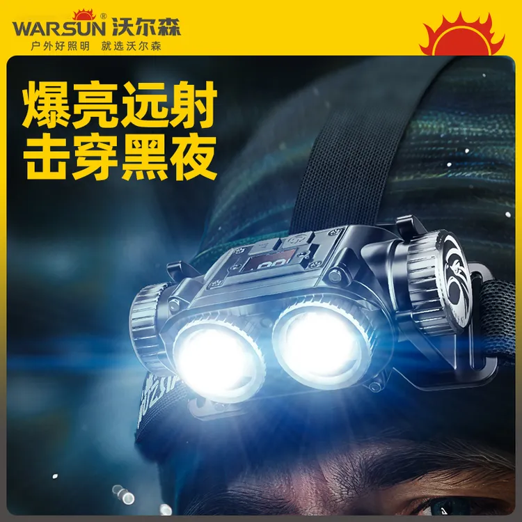 沃尔森鹰隼强光头灯路亚夜钓大功率专用感应头灯泛光超长续航照明