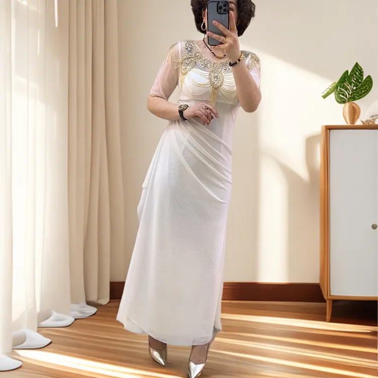 法式印花长裙常规套头夏季连衣裙蕾丝athflow风