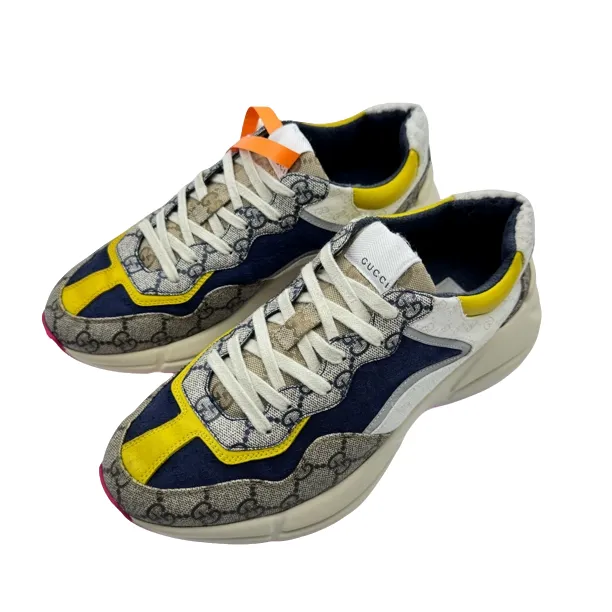 Gucci/7.5码41.5码/三色拼接双G满印老爹鞋/97新/vv605