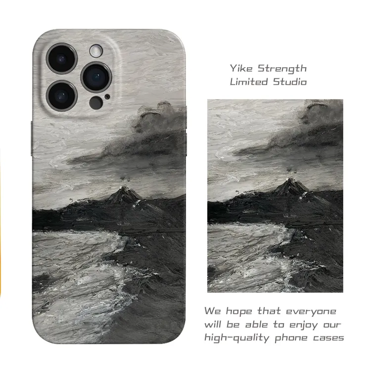 艺术山水画菲林软壳光面适用iphone苹果13promax/14/16pro/华为