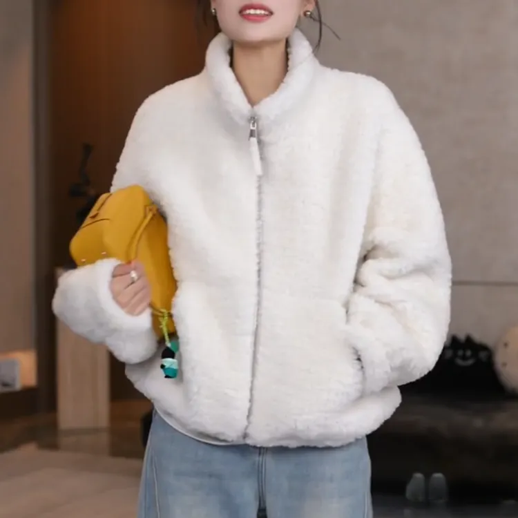 冬季新款简约短款百搭保暖立领上衣时尚休闲女士外套女LK2508857