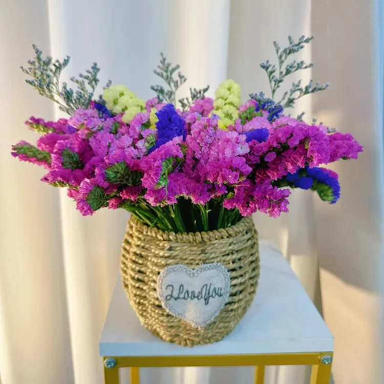 【送花篮】云南干花花束勿忘我真花鲜花客厅装饰摆件 