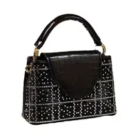 轻奢时尚百搭女士黑色小众单肩手提包（无礼盒）357