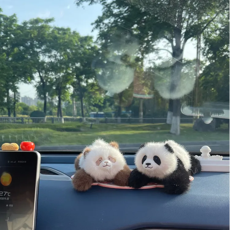 蜀龙博【趴趴熊猫车载摆件】花花七仔福宝