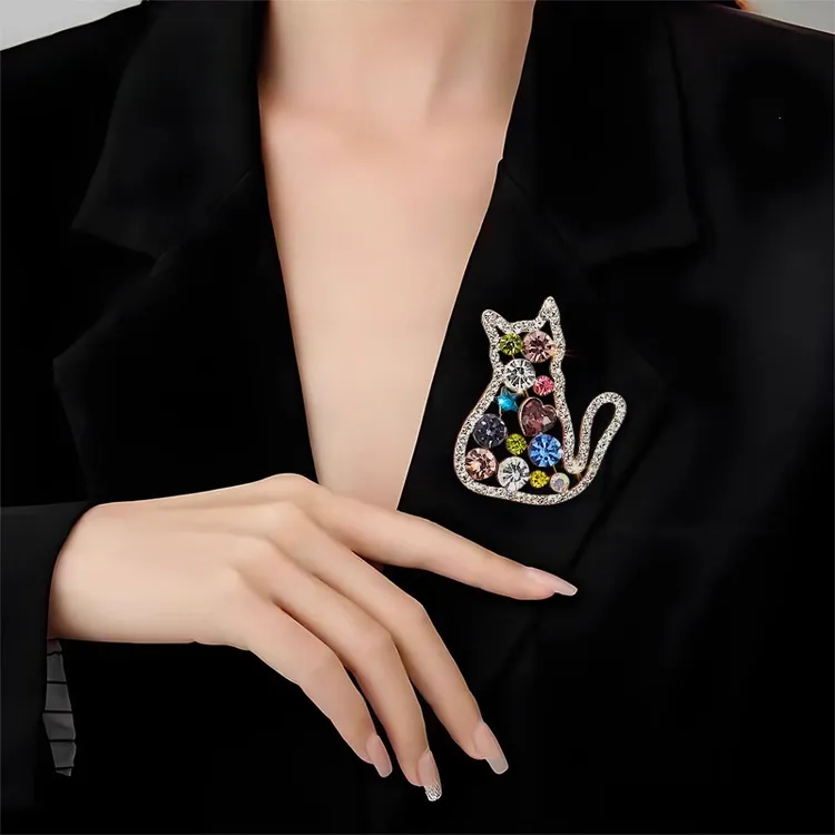 合金仿水晶胸针 独角兽胸针萌趣可爱别针时尚高档精致西装配饰