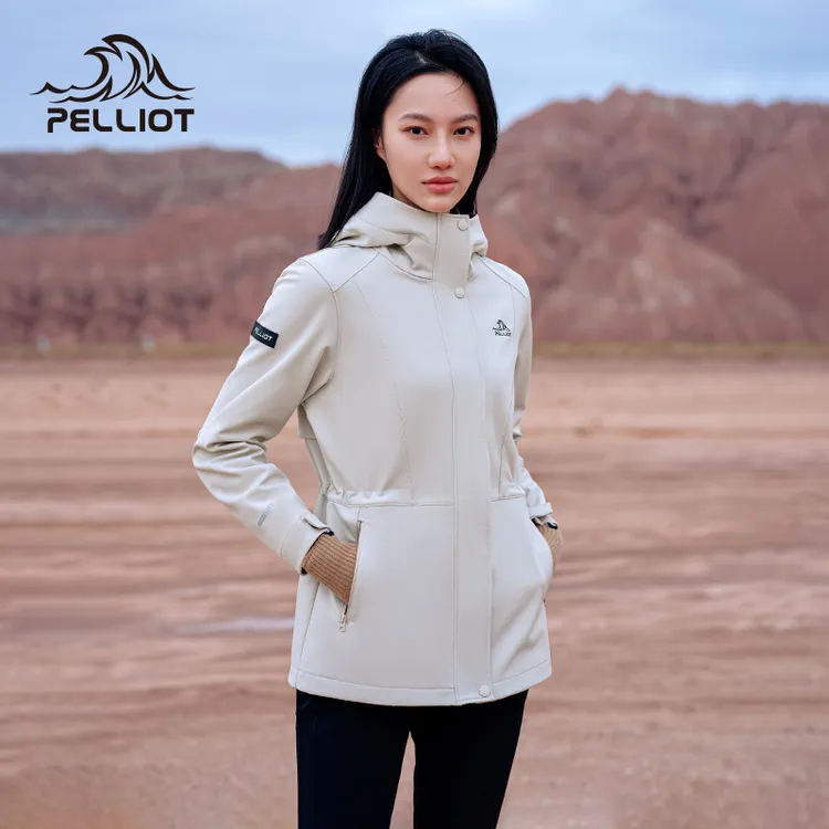 【风盾收腰款】伯希和长款软壳衣秋季防风修身通勤女伯希和冲锋衣商品图