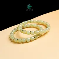 石惑珠宝~和田玉单圈直切珠手串约7*8mm/多样性发一
