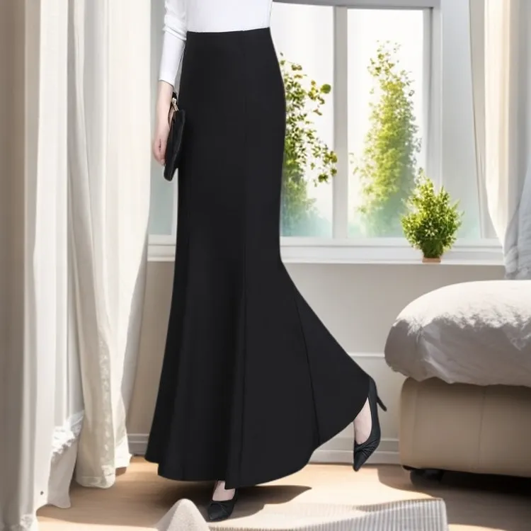 高腰修身显瘦包臀鱼尾裙女气质优雅长裙秋冬2025新款百搭半身裙子