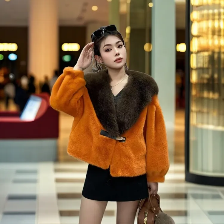【新疆包邮】女士雪兰貂皮草外套时尚百搭款091601QH