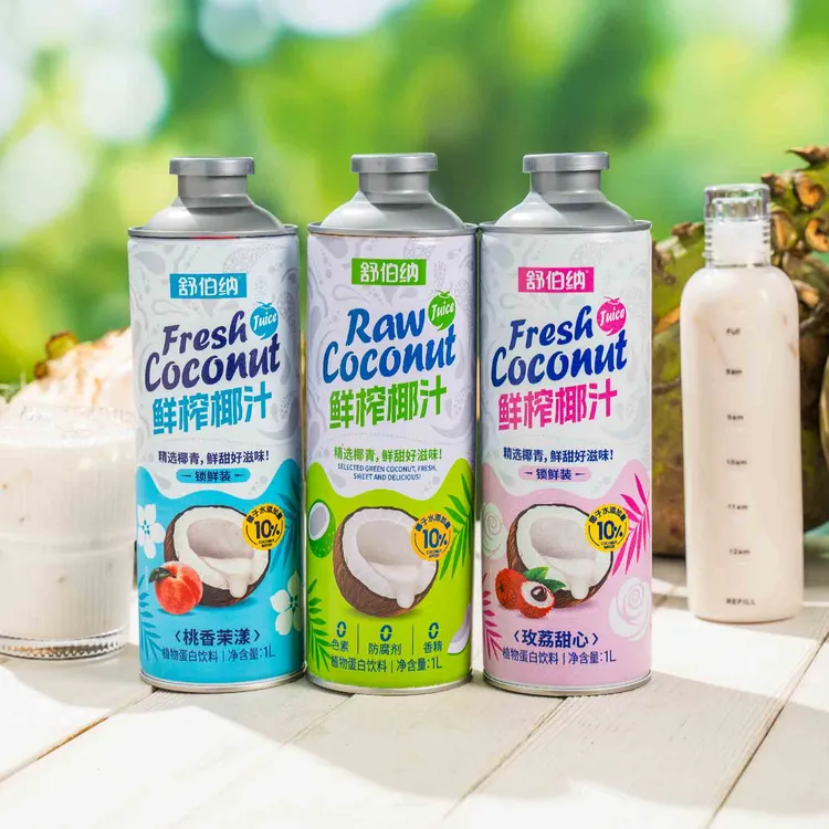 舒伯纳鲜榨椰汁超大瓶1L装精选椰青鲜甜营养好滋味椰子汁1升